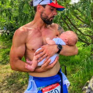 Danny mit Baby leipzig-triathlon